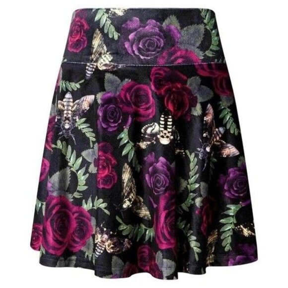 KILLSTAR Sabrina Nightlife whimsigoth velvet skater skirt - Picture 1 of 7